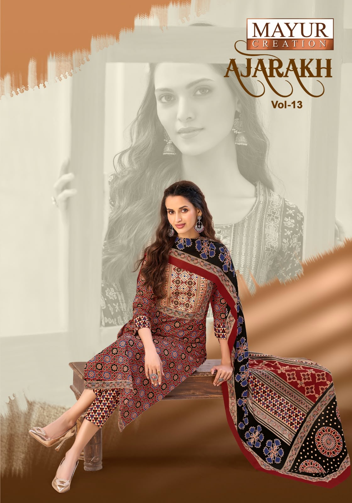 Ajarakh Vol 13 Mayur Creation Readymade Cotton Pant Suits Manufacturer Gujarat