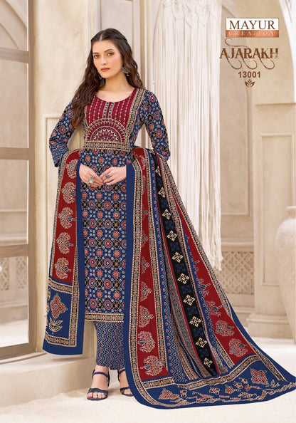 Ajarakh Vol 13 Mayur Creation Readymade Cotton Pant Suits Manufacturer Gujarat