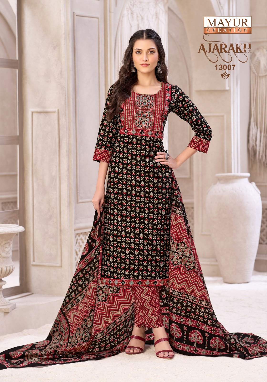 Ajarakh Vol 13 Mayur Creation Readymade Cotton Pant Suits Manufacturer Gujarat