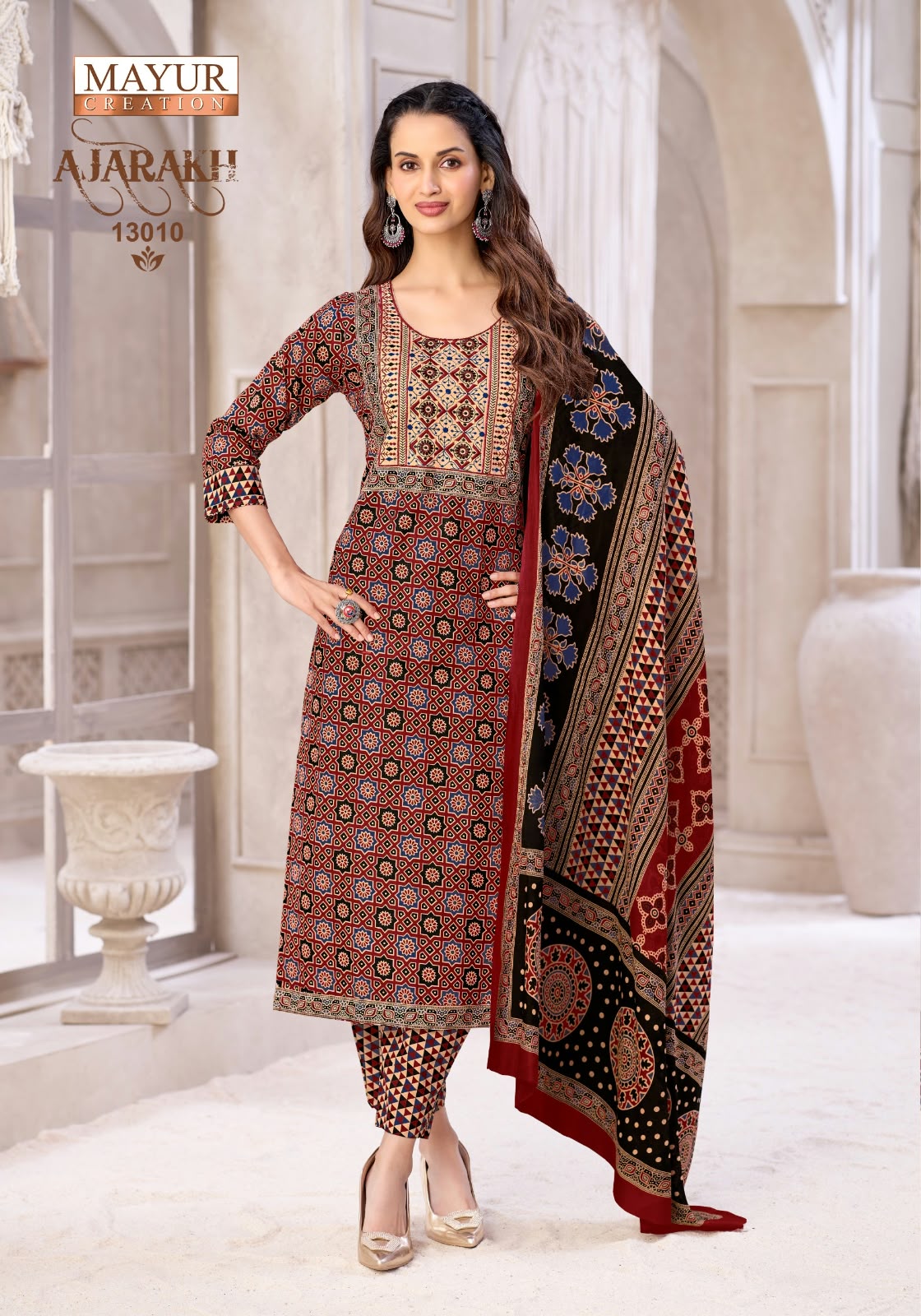 Ajarakh Vol 13 Mayur Creation Readymade Cotton Pant Suits Manufacturer Gujarat
