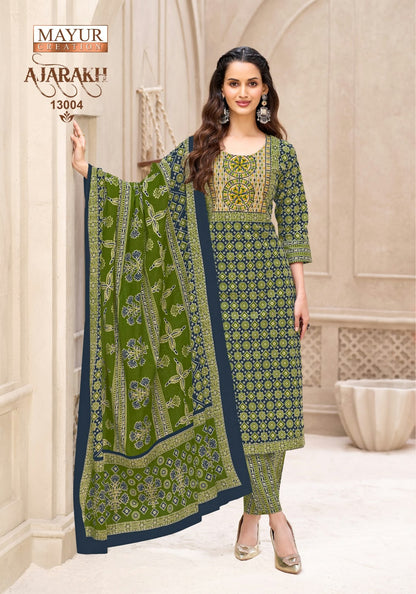 Ajarakh Vol 13 Mayur Creation Readymade Cotton Pant Suits Manufacturer Gujarat