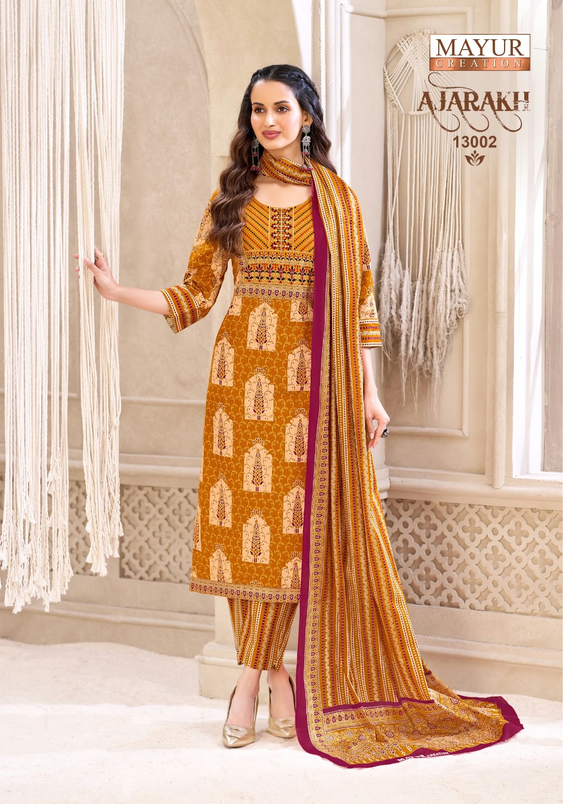 Ajarakh Vol 13 Mayur Creation Readymade Cotton Pant Suits Manufacturer Gujarat