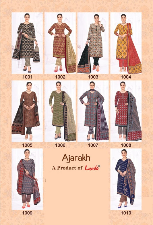 Ajarakh Vol 1 Laado Cotton Dress Material Manufacturer India