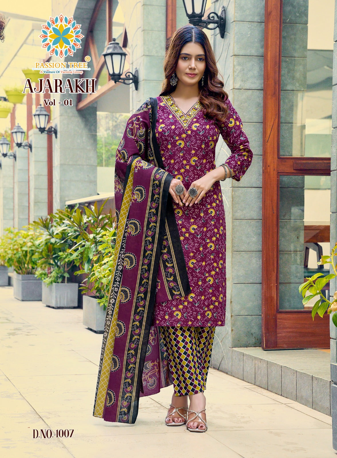 Ajarakh Vol 1 Passion Tree Readymade Cotton Pant Suits Exporter India