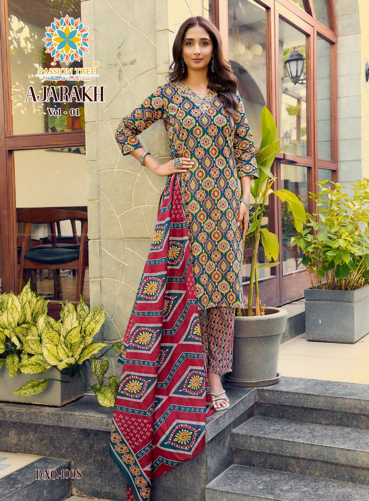 Ajarakh Vol 1 Passion Tree Readymade Cotton Pant Suits Exporter India