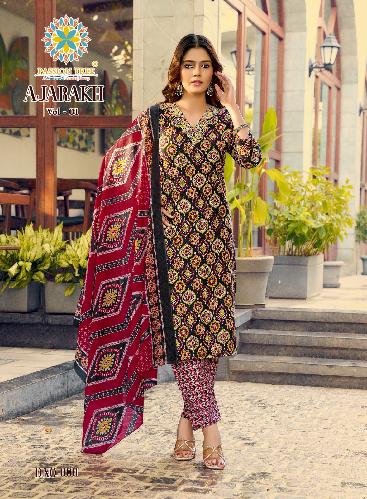 Ajarakh Vol 1 Passion Tree Readymade Cotton Pant Suits Exporter India