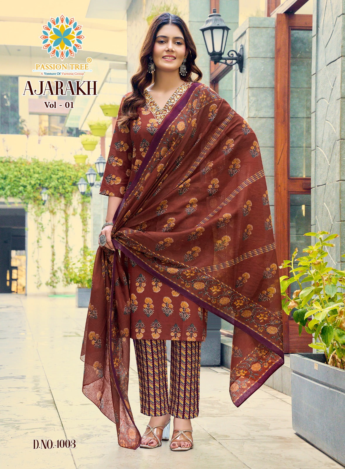 Ajarakh Vol 1 Passion Tree Readymade Cotton Pant Suits Exporter India