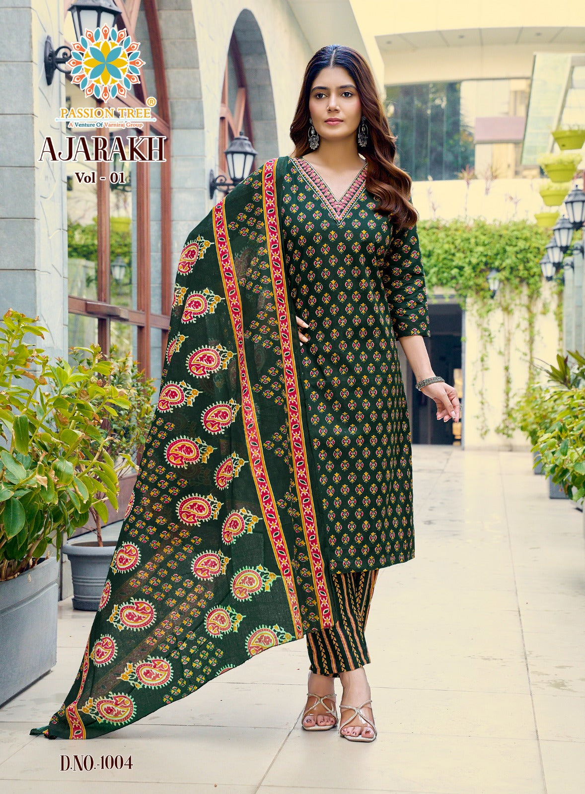 Ajarakh Vol 1 Passion Tree Readymade Cotton Pant Suits Exporter India