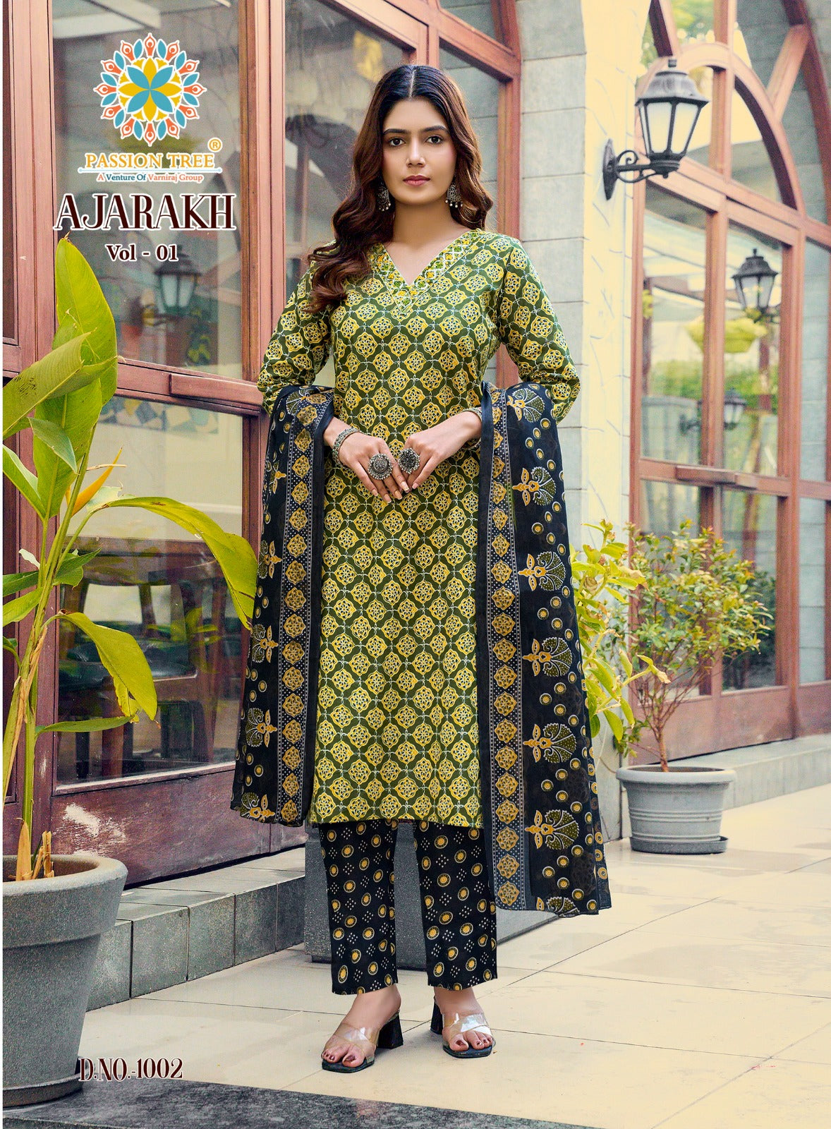 Ajarakh Vol 1 Passion Tree Readymade Cotton Pant Suits Exporter India