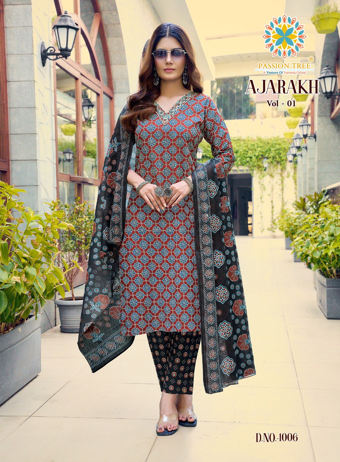 Ajarakh Vol 1 Passion Tree Readymade Cotton Pant Suits Exporter India