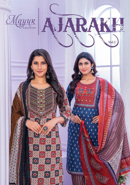 Ajarakh Vol 2 Mayur Creation Cotton Dress Material Wholesale Price