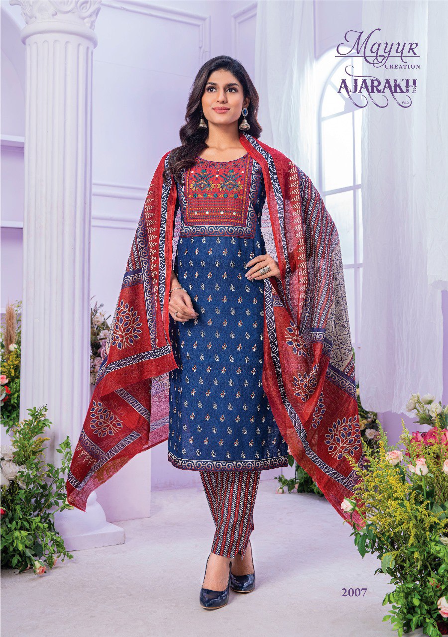 Ajarakh Vol 2 Mayur Creation Cotton Dress Material Wholesale Price