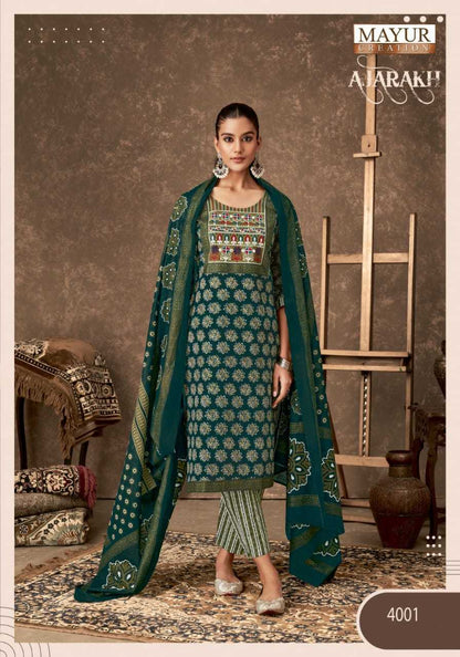 Ajarakh Vol 4 Mayur Creation Readymade Cotton Pant Suits Manufacturer Gujarat