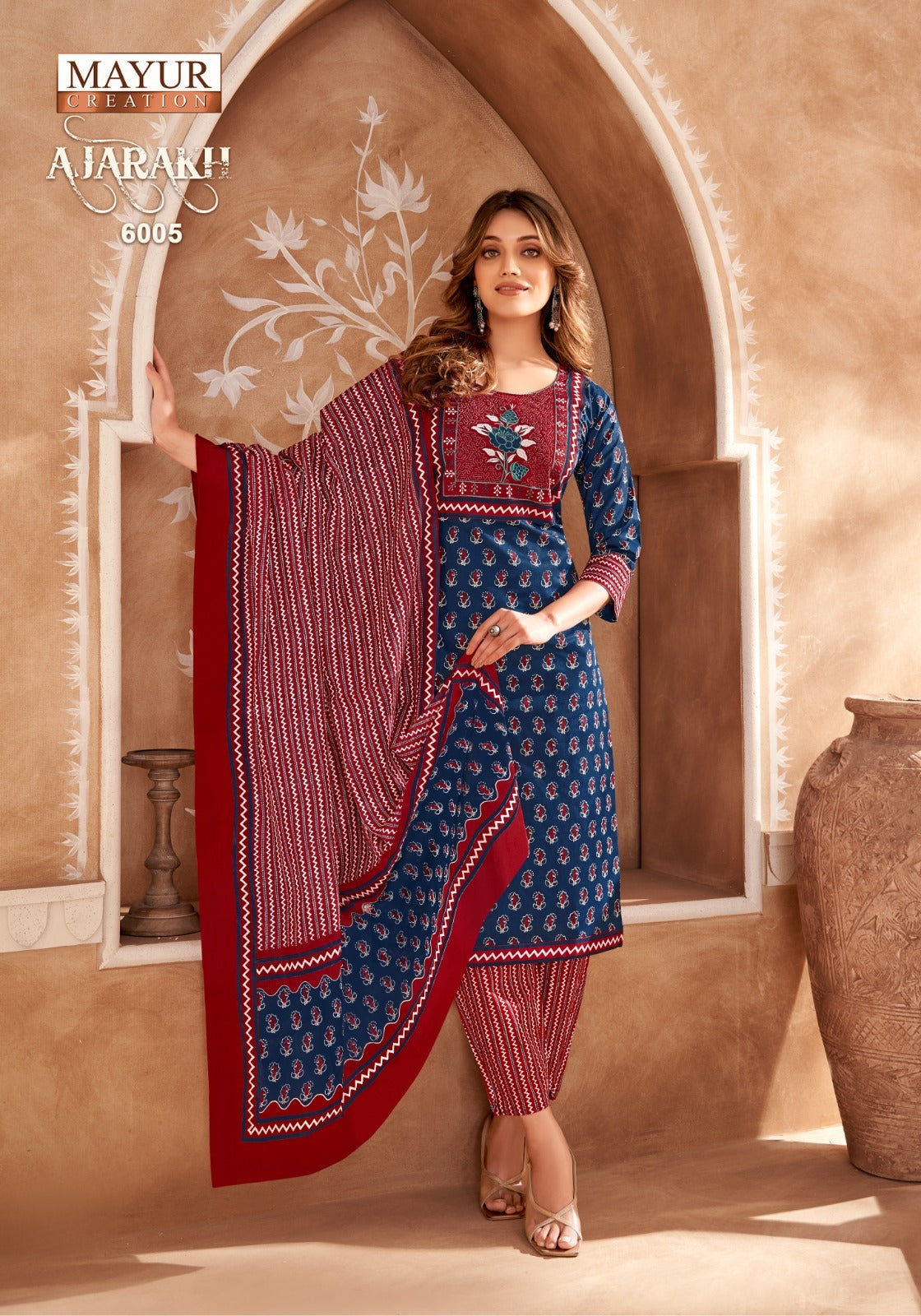 Ajarakh Vol 6 Mayur Creation Readymade Cotton Pant Suits Manufacturer Gujarat