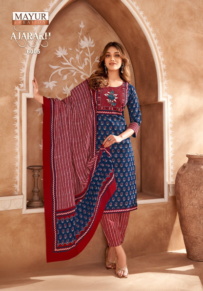 Ajarakh Vol 6 Mayur Creation Readymade Cotton Pant Suits Manufacturer Gujarat