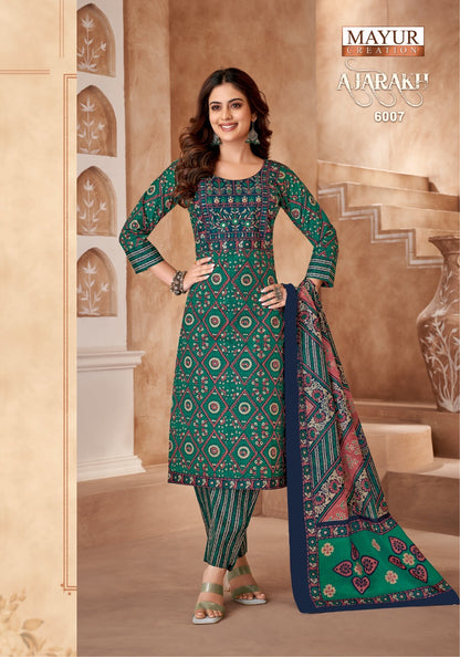 Ajarakh Vol 6 Mayur Creation Readymade Cotton Pant Suits Manufacturer Gujarat