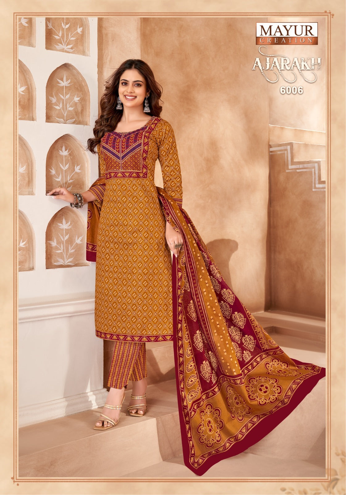Ajarakh Vol 6 Mayur Creation Readymade Cotton Pant Suits Manufacturer Gujarat