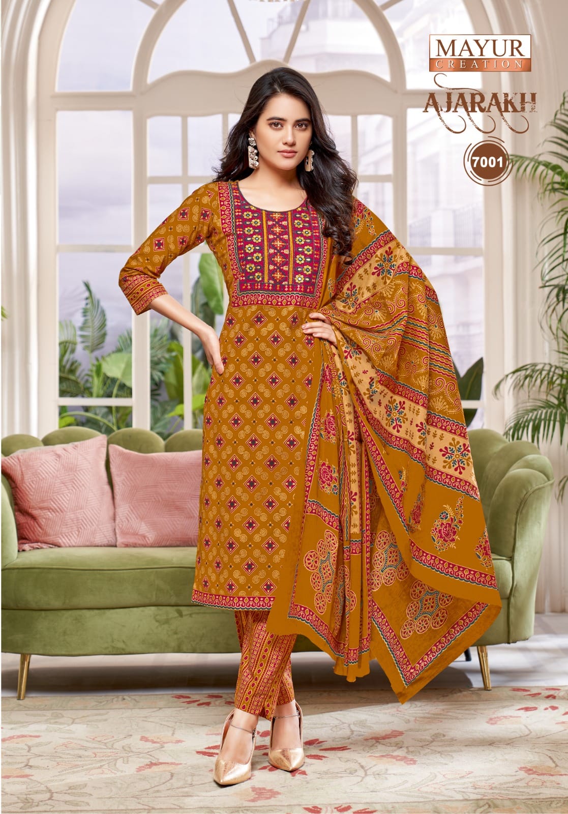 Ajarakh Vol 7 Mayur Creation Readymade Cotton Pant Suits Wholesaler Ahmedabad