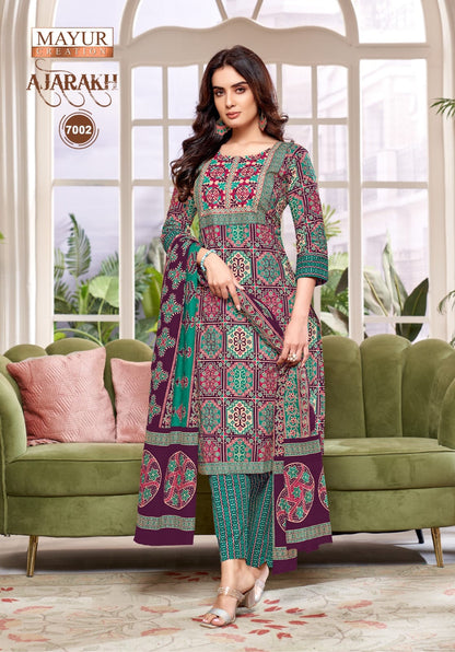 Ajarakh Vol 7 Mayur Creation Readymade Cotton Pant Suits Wholesaler Ahmedabad