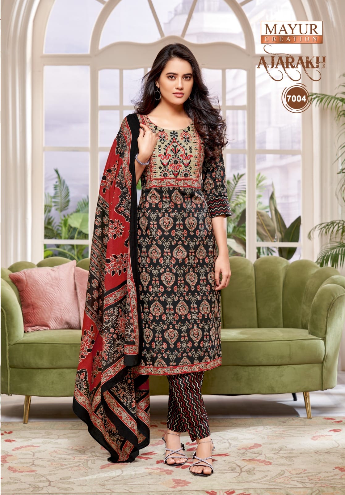 Ajarakh Vol 7 Mayur Creation Readymade Cotton Pant Suits Wholesaler Ahmedabad