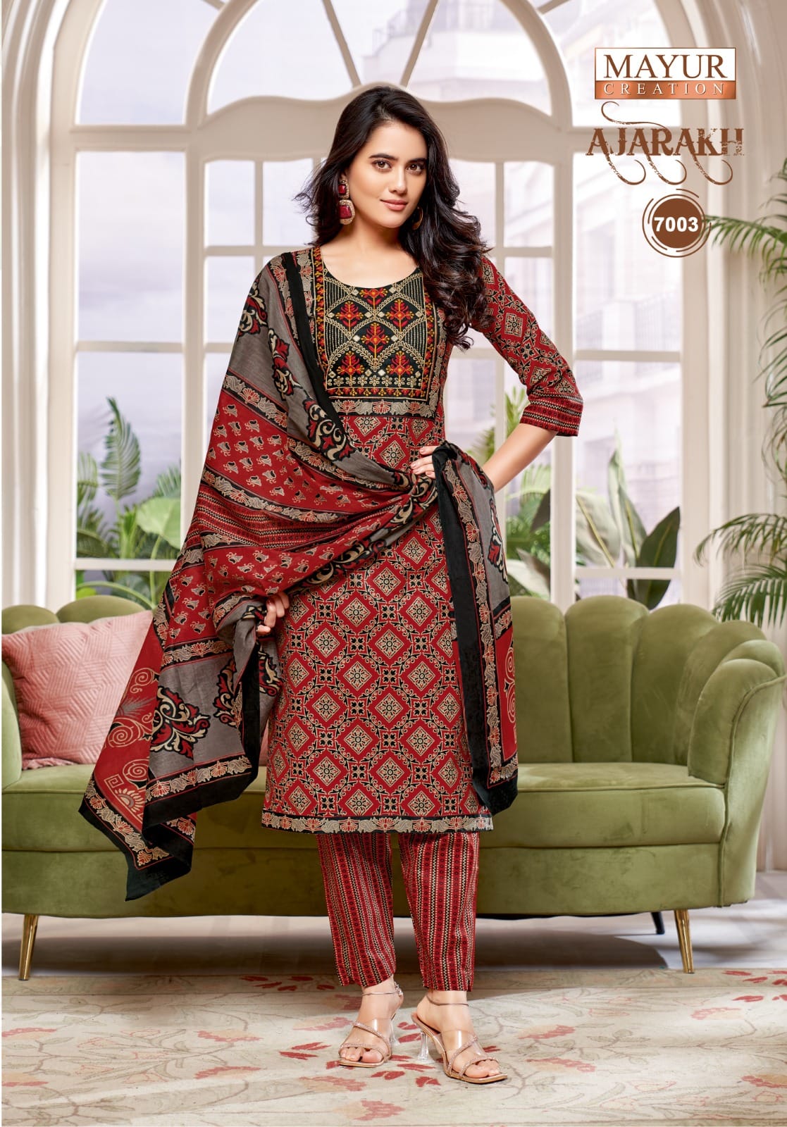 Ajarakh Vol 7 Mayur Creation Readymade Cotton Pant Suits Wholesaler Ahmedabad
