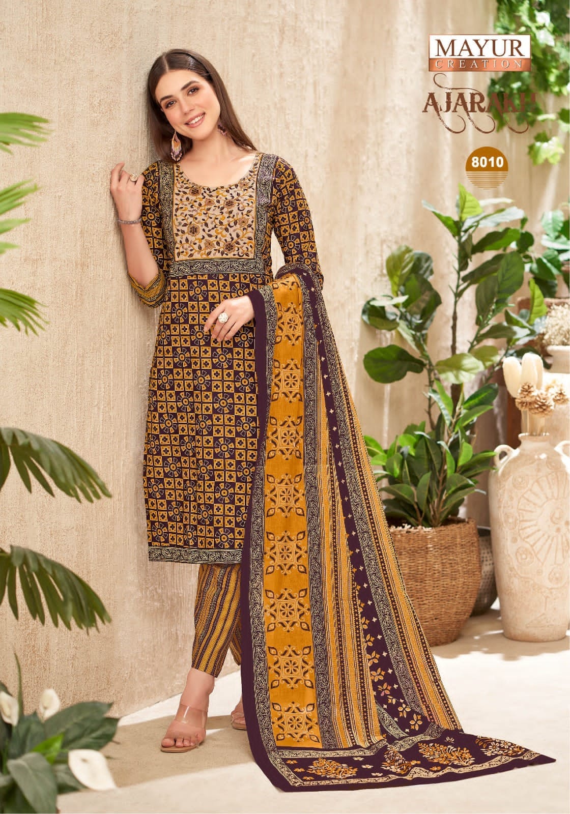 Ajarakh Vol 8 Mayur Creation Readymade Cotton Pant Suits Wholesaler Ahmedabad