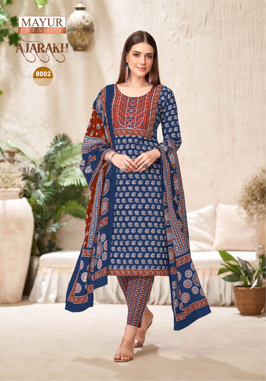Ajarakh Vol 8 Mayur Creation Readymade Cotton Pant Suits Wholesaler Ahmedabad