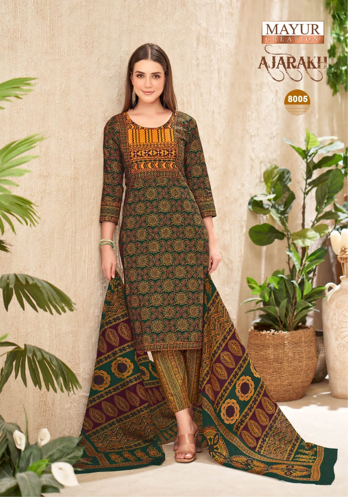 Ajarakh Vol 8 Mayur Creation Readymade Cotton Pant Suits Wholesaler Ahmedabad