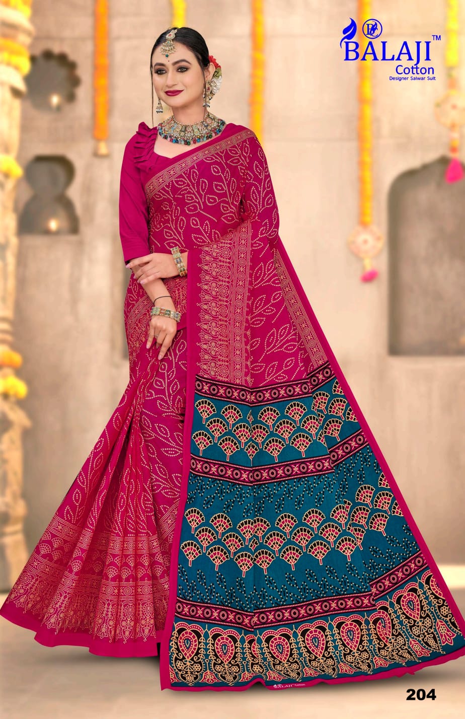 Ajark Bandhani Masleen Vol 2 Balaji Cotton Sarees Supplier Ahmedabad