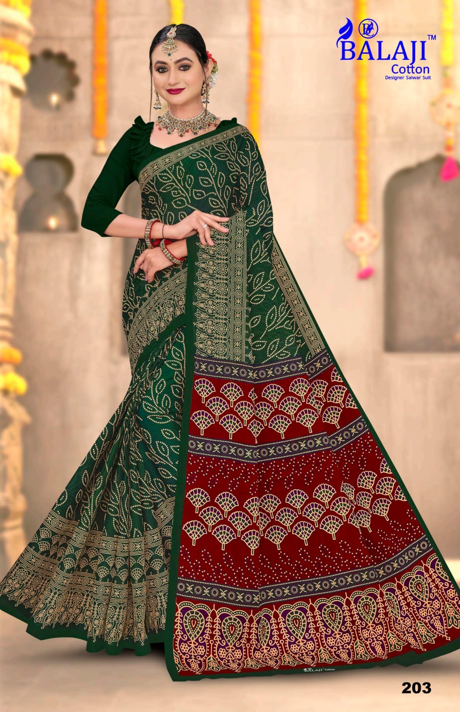 Ajark Bandhani Masleen Vol 2 Balaji Cotton Sarees Supplier Ahmedabad