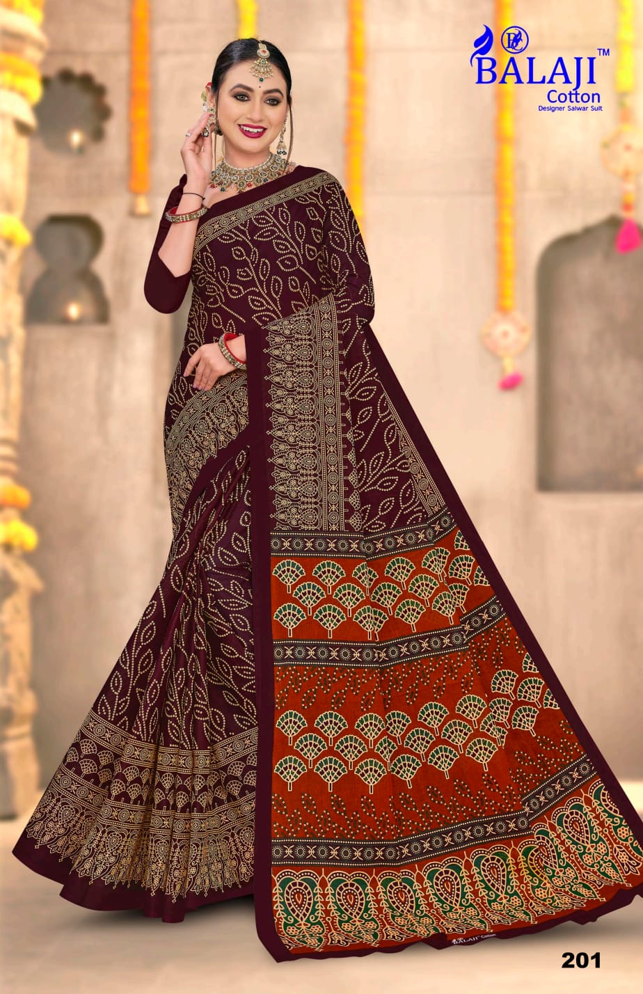 Ajark Bandhani Masleen Vol 2 Balaji Cotton Sarees Supplier Ahmedabad