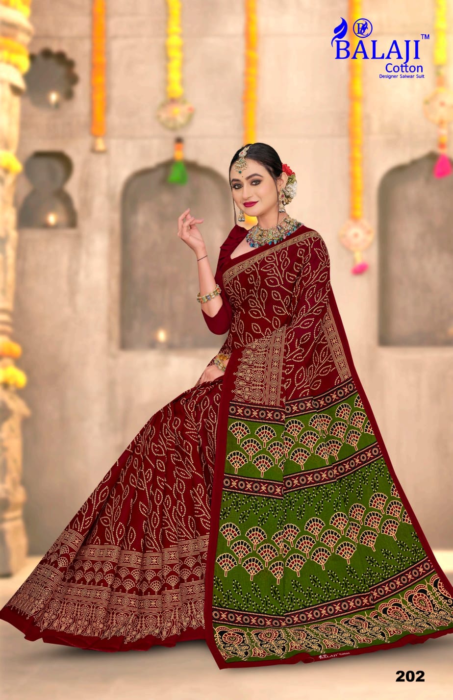 Ajark Bandhani Masleen Vol 2 Balaji Cotton Sarees Supplier Ahmedabad