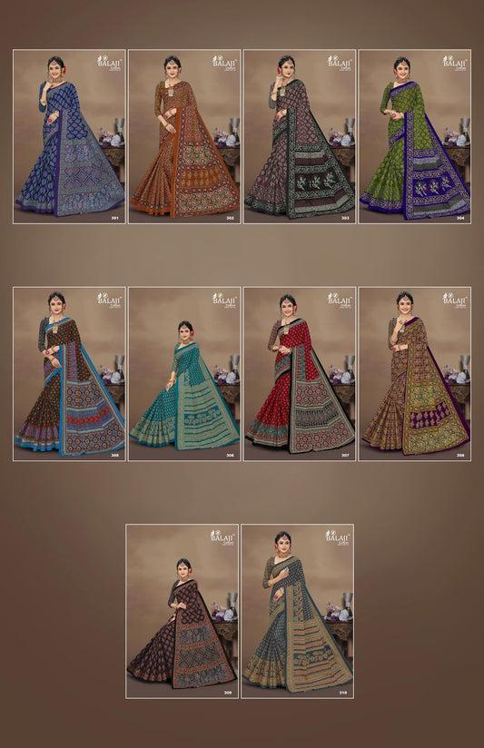 Ajark Masleen Vol 3 Balaji Cotton Sarees Wholesale Price