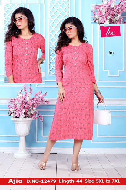 Ajio Jnx Rayon Plus Size Kurtis Supplier Ahmedabad
