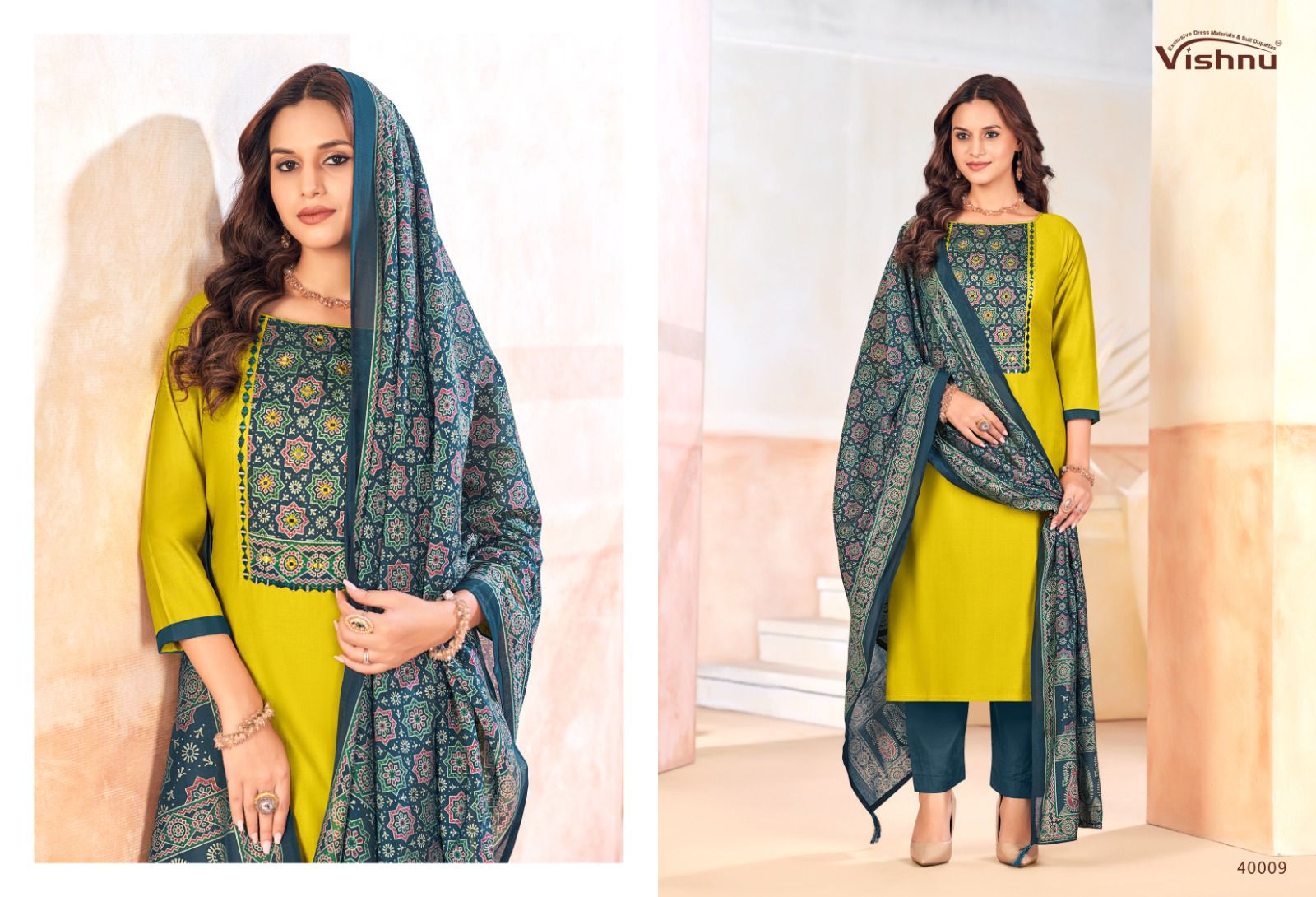 Ajjrak Gold Vol 2 Vishnu Impex Vetican Pant Style Suits Supplier