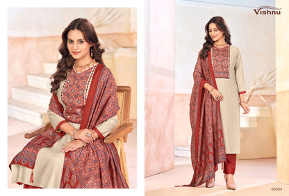 Ajjrak Gold Vol 2 Vishnu Impex Vetican Pant Style Suits Supplier