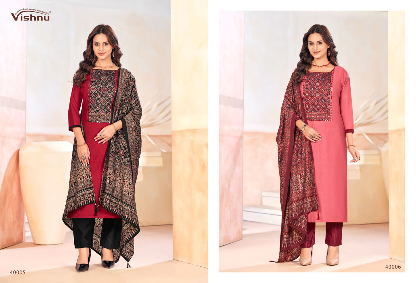 Ajjrak Gold Vol 2 Vishnu Impex Vetican Pant Style Suits Supplier