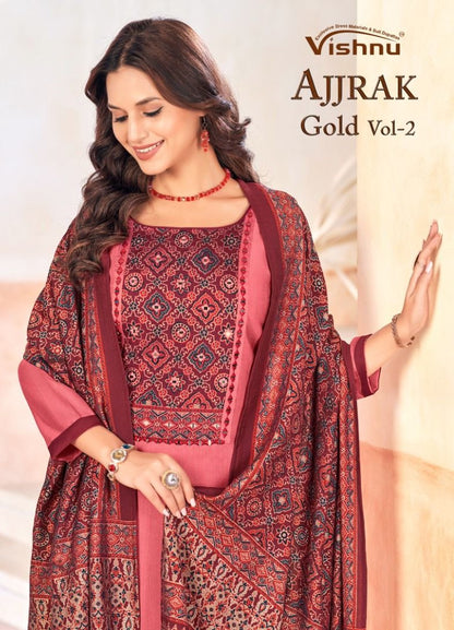 Ajjrak Gold Vol 2 Vishnu Impex Vetican Pant Style Suits Supplier
