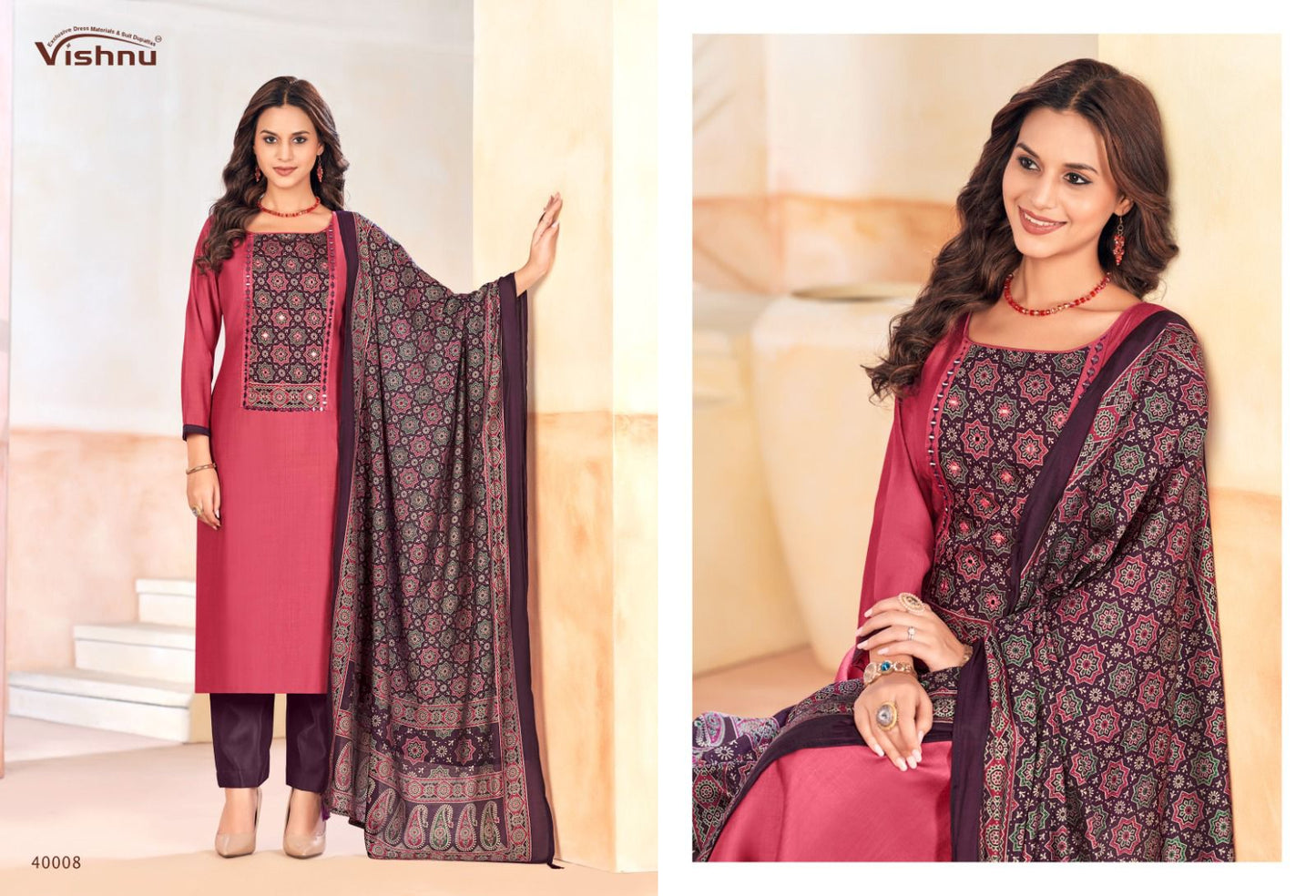 Ajjrak Gold Vol 2 Vishnu Impex Vetican Pant Style Suits Supplier