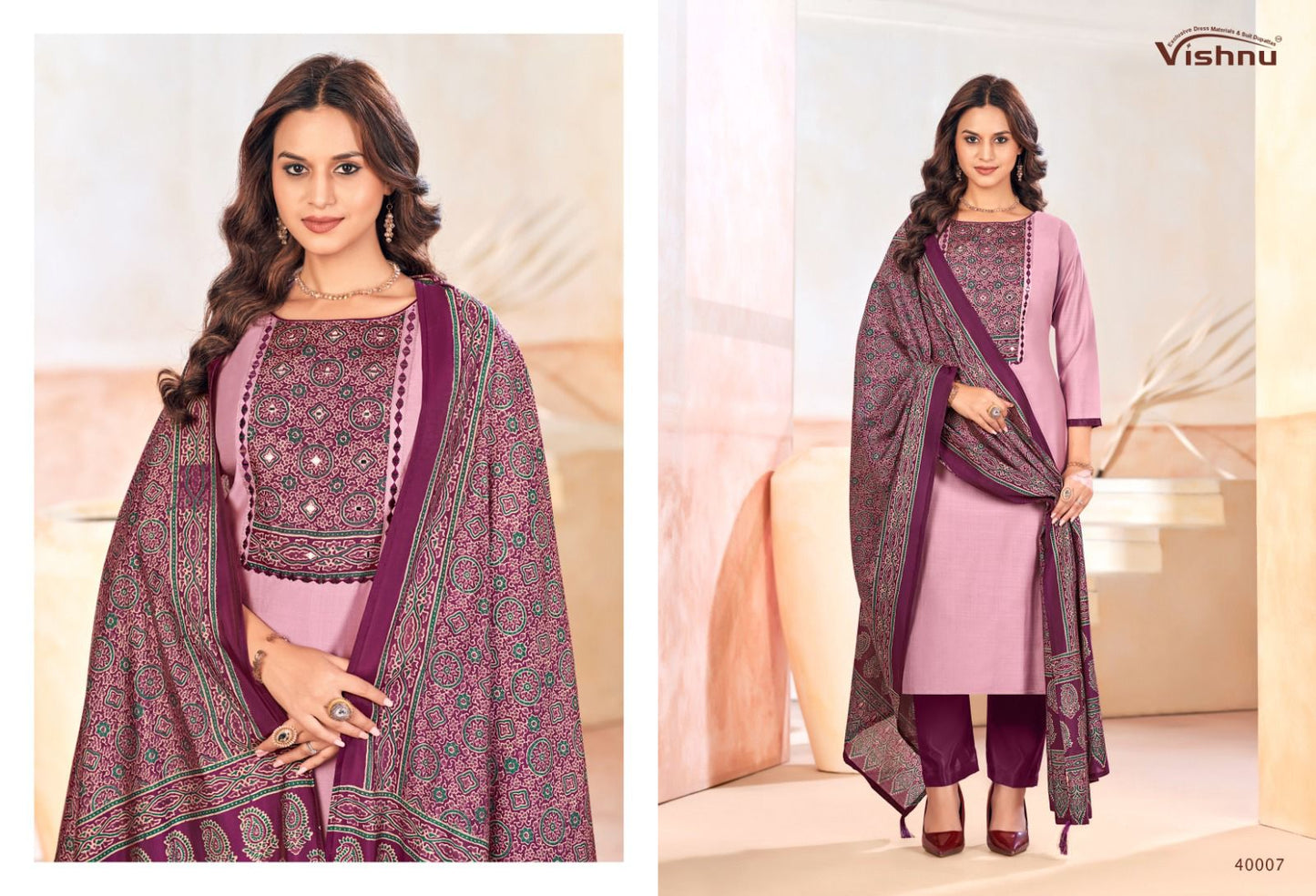 Ajjrak Gold Vol 2 Vishnu Impex Vetican Pant Style Suits Supplier