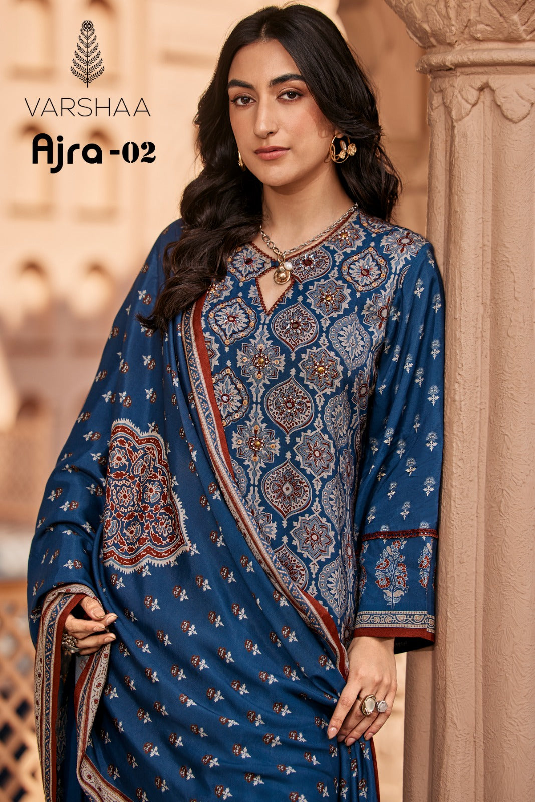 Ajra 2 Varshaa Viscose Muslin Pant Style Suits Exporter