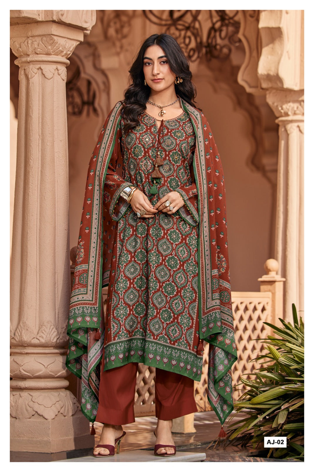 Ajra 2 Varshaa Viscose Muslin Pant Style Suits Exporter