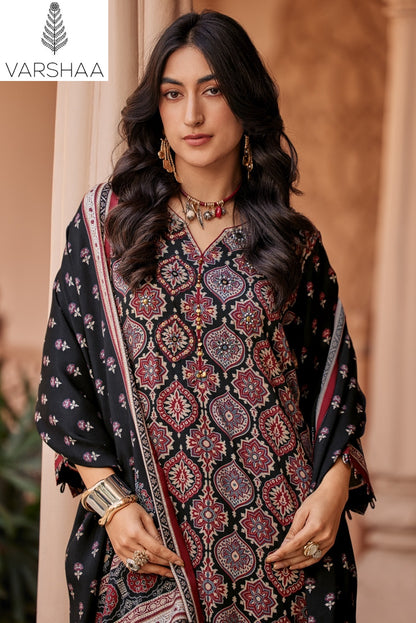 Ajra Varshaa Viscose Muslin Pant Style Suits Wholesaler India