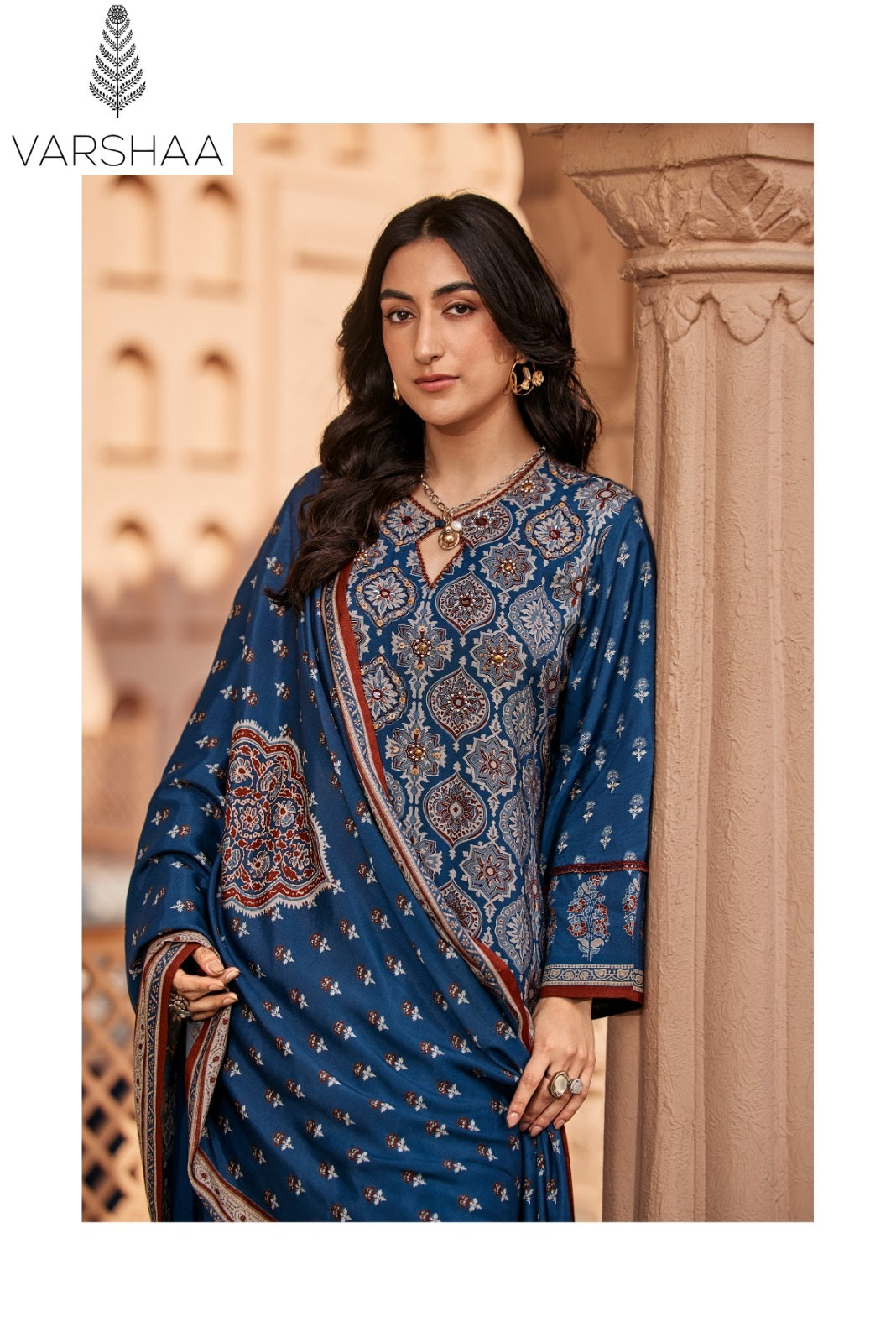Ajra Varshaa Viscose Muslin Pant Style Suits Wholesaler India