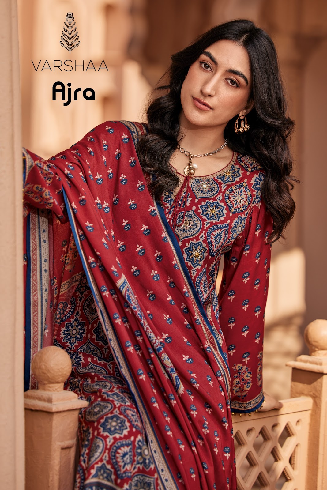 Ajra Varshaa Viscose Muslin Pant Style Suits Wholesaler India