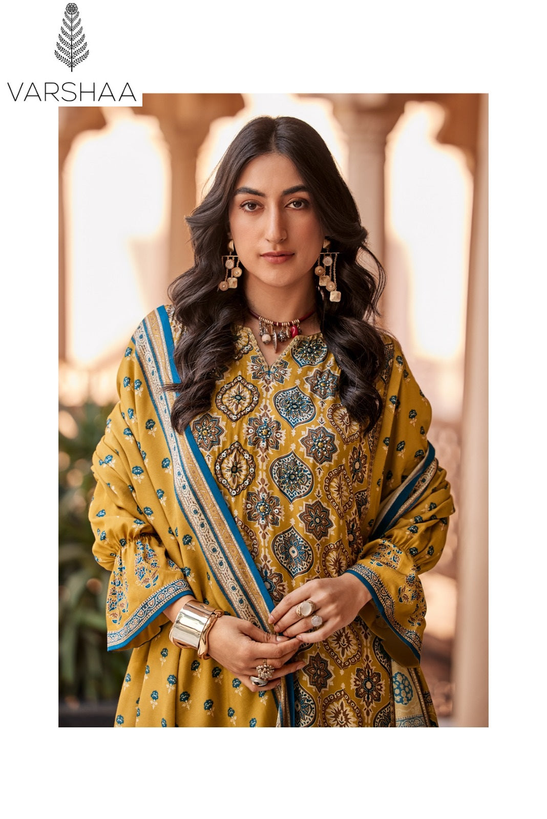 Ajra Varshaa Viscose Muslin Pant Style Suits Wholesaler India