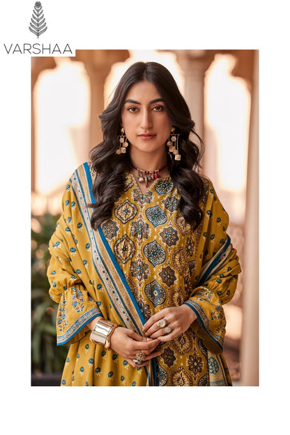 Ajra Varshaa Viscose Muslin Pant Style Suits Wholesaler India