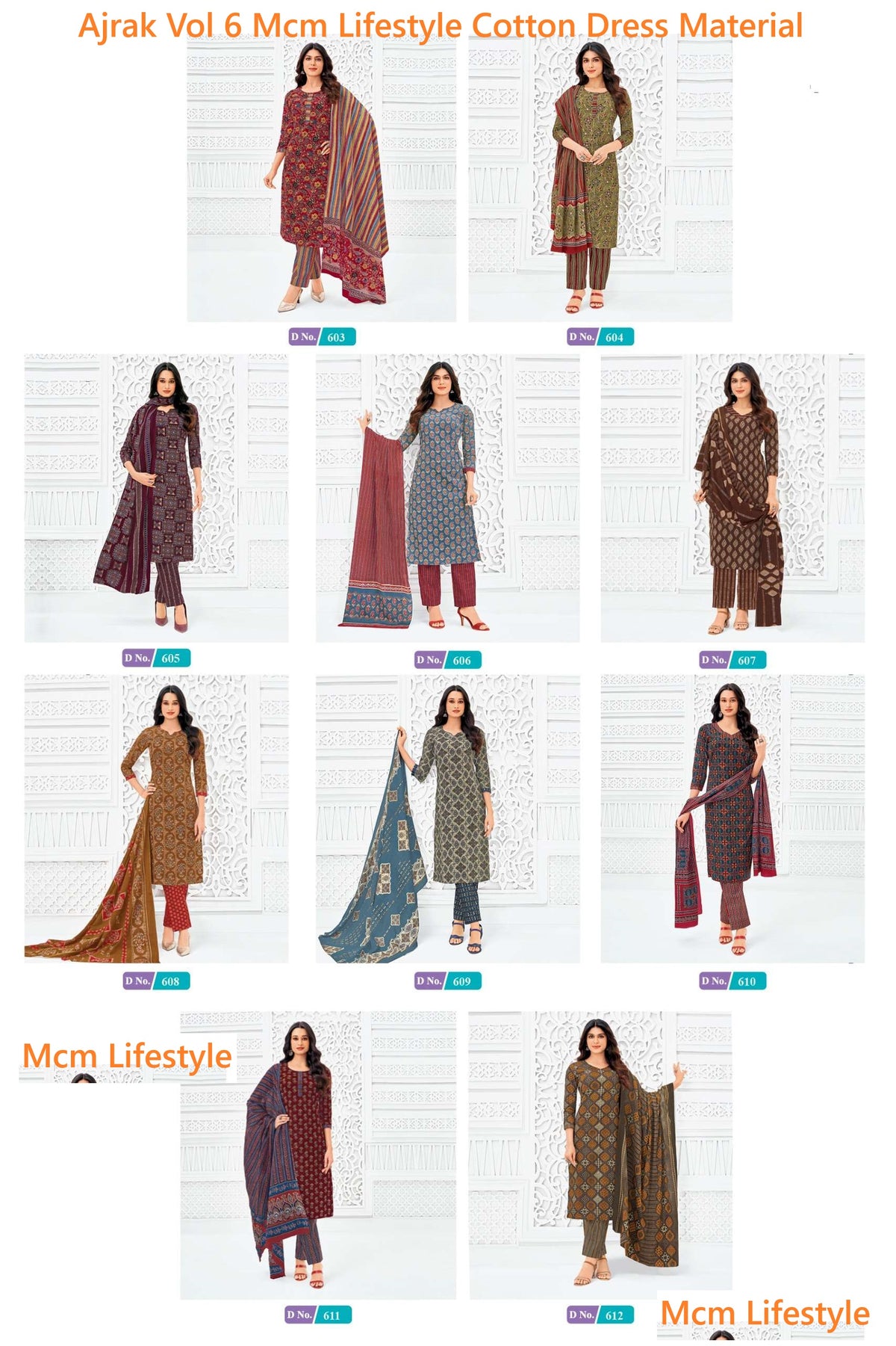 Ajrak Vol 6 Mcm Lifestyle Cotton Dress Material Exporter