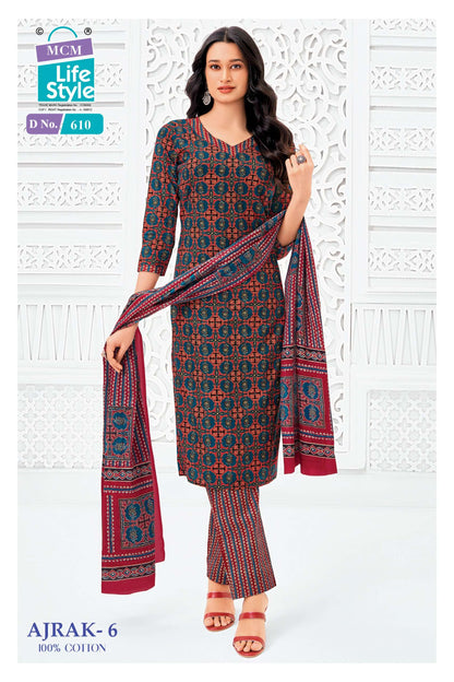 Ajrak Vol 6 Mcm Lifestyle Cotton Dress Material Exporter