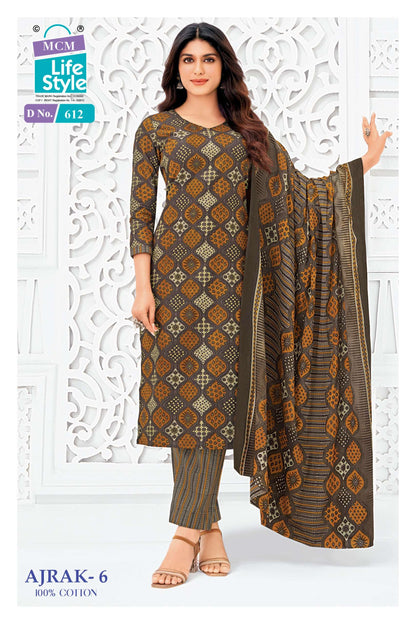 Ajrak Vol 6 Mcm Lifestyle Cotton Dress Material Exporter